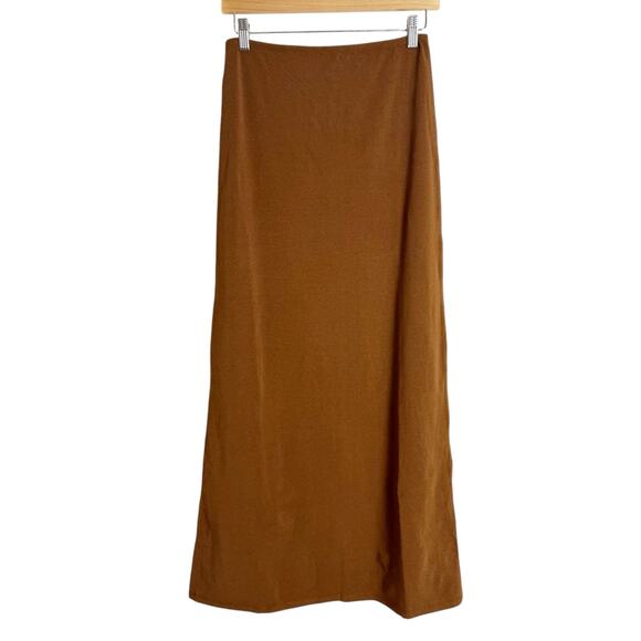 WeWoreWhat Dresses & Skirts - WeWoreWhat Pull-On Saddle Brown Jersey Midi Skirt Size Small